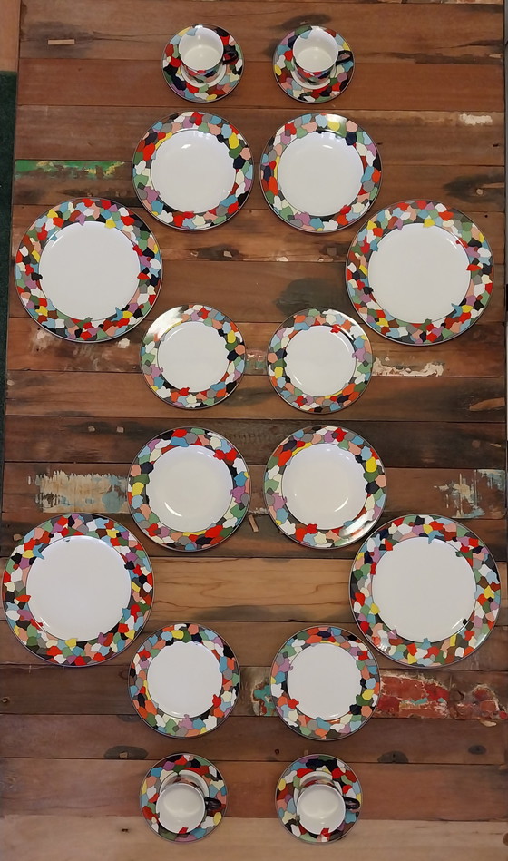Image 1 of DESIGN-IKONE: Taitù "Dieci" 1986 Zeitkapsel neu 25-teilig – Komplettes Set für 4 Personen + komplettes Ersatzset!
