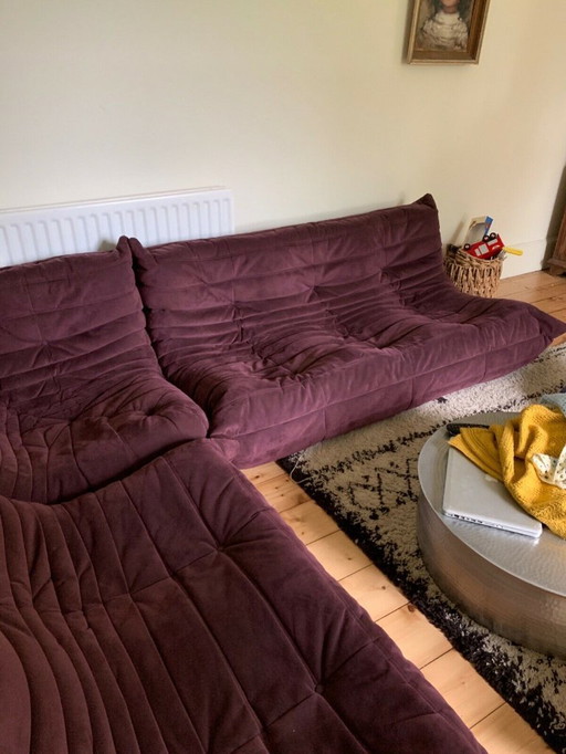 Ligne Roset Ensemble canapé Togo en alcantara aubergine