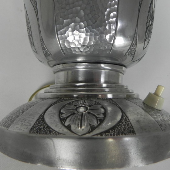 Image 1 of Art-Deco-Tischleuchte aus Aluminium, Stehleuchte, 1930er Jahre