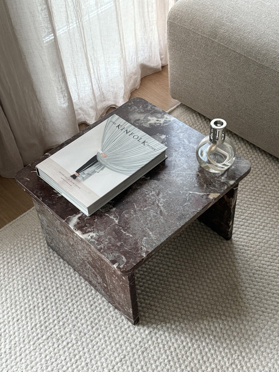 Image 1 of Vintage rosso levanto marmeren bijzettafel, Italië 1970