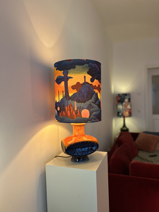 Era espacial: Lámpara de mesa Cari Zalloni, pieza rara, para PAN Keramik / Goebel.