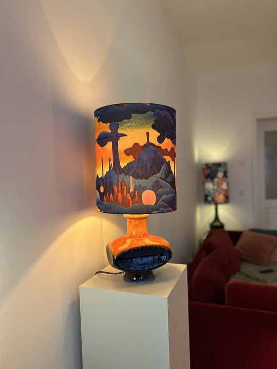 Image 1 of Era espacial: Lámpara de mesa Cari Zalloni, pieza rara, para PAN Keramik / Goebel.