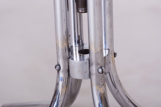 Restored Bauhaus Piano Stool, by Mücke-Melder, Solid Beech, Chrome, Czech, 1930s – Metal, Wood (photo 6 of 9)