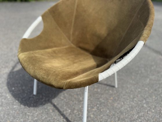 Fauteuil en cuir vintage Space Age Balloon Chair de Lusch & Co des années 70 – Leather, Metal (photo 3 of 7)