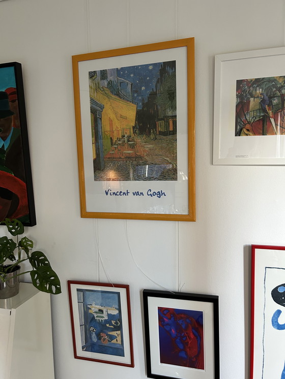 Image 1 of Grande affiche d'art vintage Van Gogh (Arles) dans un cadre jaune