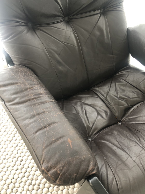 Image 1 of Jaren 70 Leren Fauteuil Scandinavisch Design