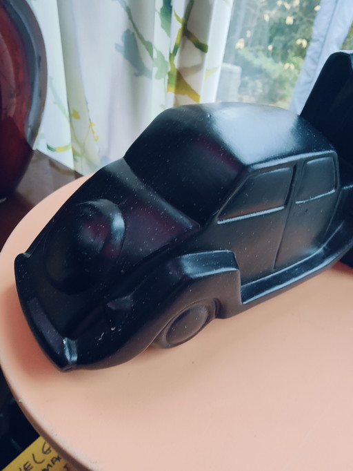 Céramique des années 80. Citron vintage avec un homme, noir et blanc