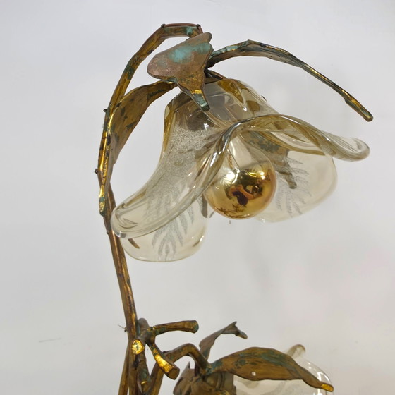 Image 1 of XL Poliarte Stehleuchte aus Schmiedeeisen mit Murano-Glas, italienisches Design der 70er Jahre