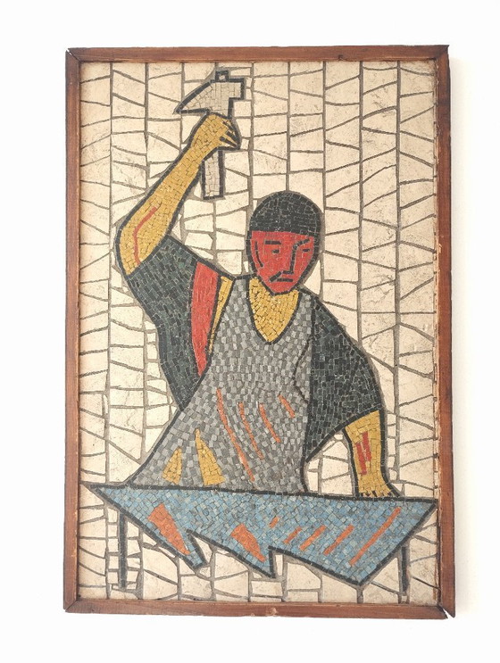 Image 1 of Vintage Wall Object or Mosaic Work, Ca. 1950