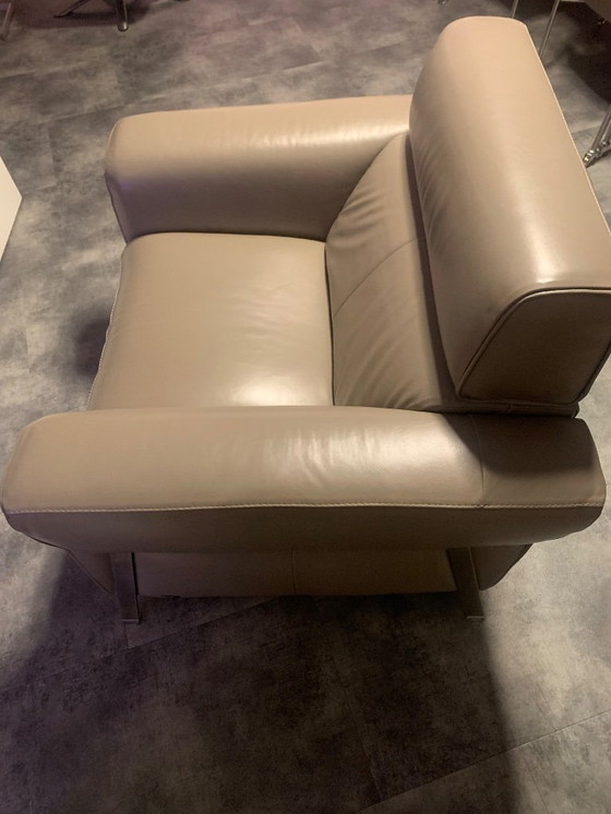 Image 1 of Natuzzi armchair, dark taupe