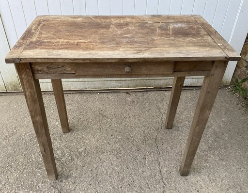 Bureau van massief eikenhout met 1 lade, 80x45 cm