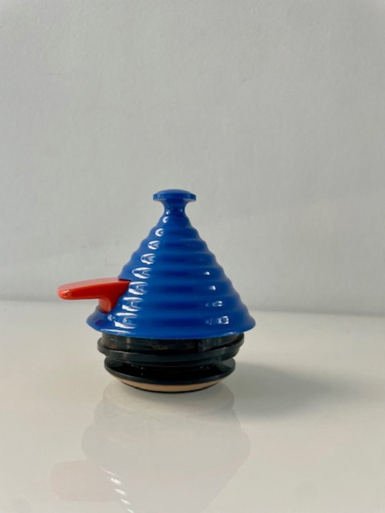 Image 1 of Bouteille isotherme vintage Leifheit Vivatherm bleue Memphis