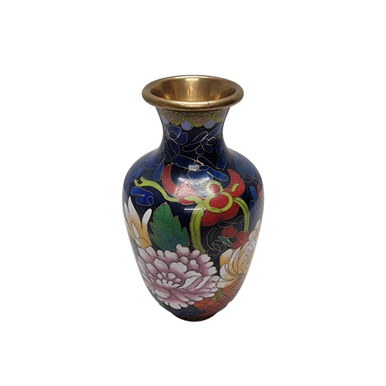 Image 1 of Cobalt Blue Cloisonné Vase