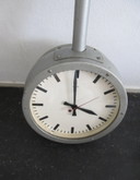 Vintage Double-Sided Station Clock NUFA