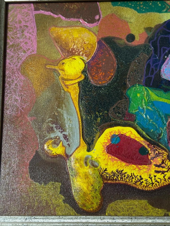 Bernard Ledain (1944–2024) – Abstract Mixed Media Painting on Canvas – 24 × 30 cm – Paintings & Drawings (photo 4 of 15)