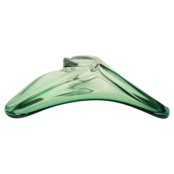 Image 1 of Coupe en cristal vert Val Saint Lambert