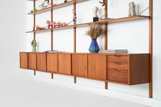 Teak modulair rekkensysteem van Kjell Riise, Brødrene Jåtog Møbelfabrikk, Noorwegen, jaren 60 – Wandrek, Wood (photo 4 of 24)