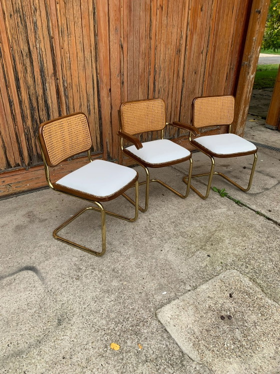 1 of 4 Mid Century Modern Upholstered Cesca Chair Italy 1970, Breuer, Adjustable recliner chair, Metal, Chrome (photo 7 of 7)