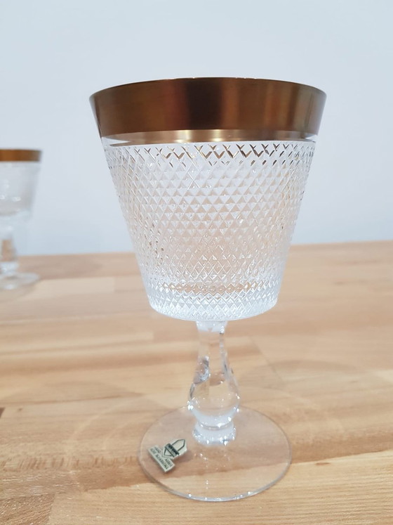 Verres en cristal de Rheinkristall, Allemagne, années 1950-1960, lot de 9 – Verres et carafes, Crystal, Gold (photo 10 of 12)