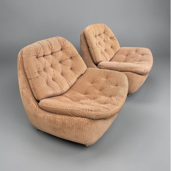 Set of 2 1970s Minotti Italy lounge chairs., Adjustable recliner chair (photo 2 of 13)