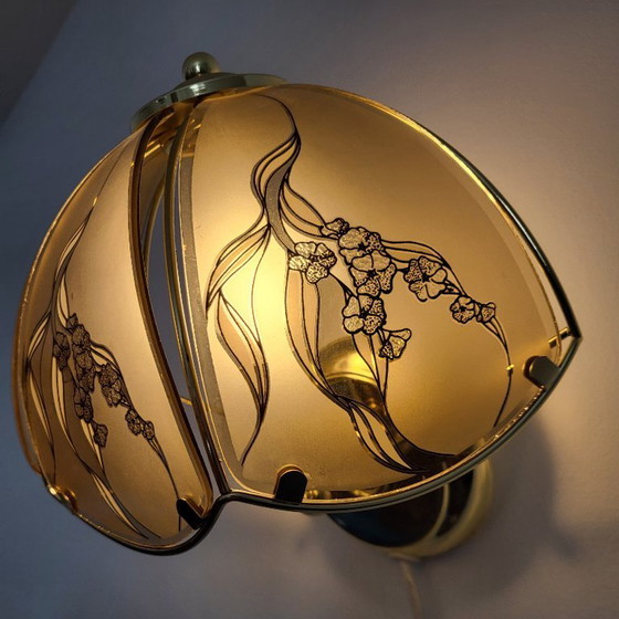 Image 1 of Hollywood Regency 1970er Wandleuchte