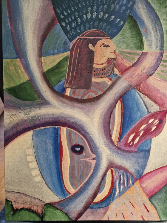 Image 1 of Peinture à l'huile Fantaisie égyptienne