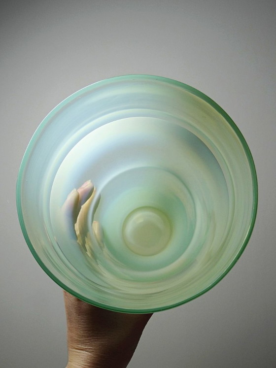 Image 1 of Opaline blown glass vase, Kosta Boda style, vintage Scandinavian design