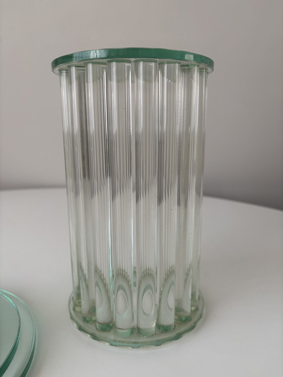 Image 1 of Glass cylinder tube lamp contemporary Dutch design 1980 