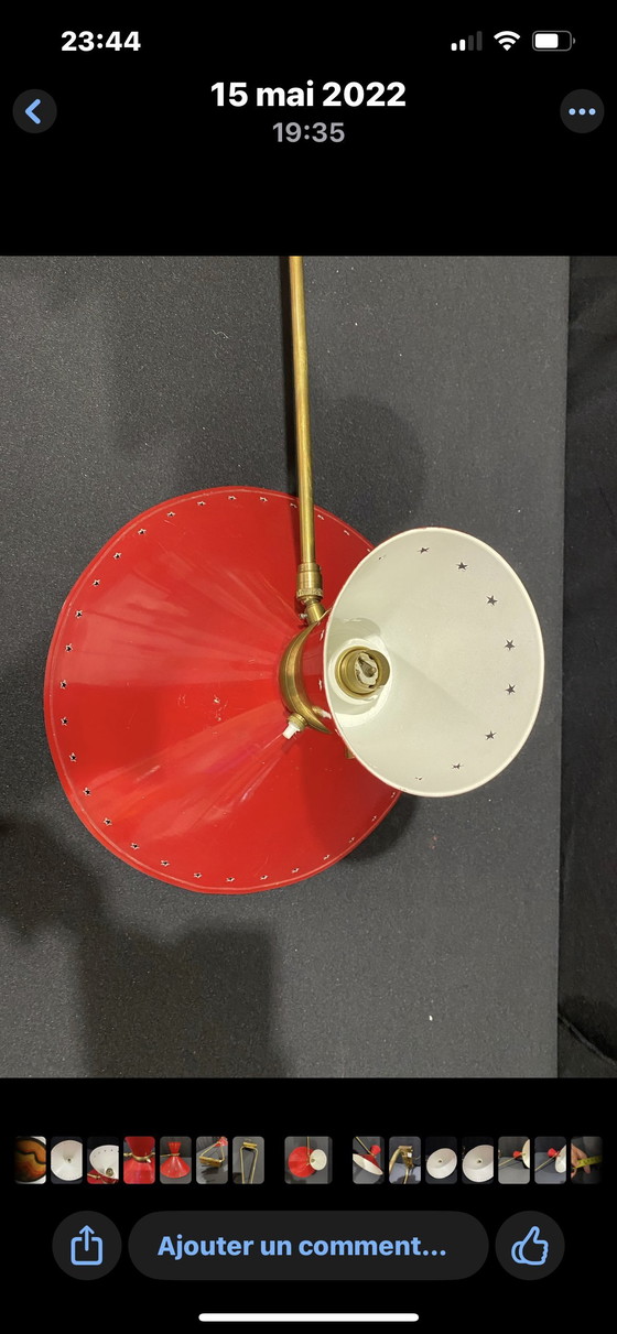 Image 1 of Lampada da parete diabolo rené mathieu lunel stelle in lamiera design xx secolo