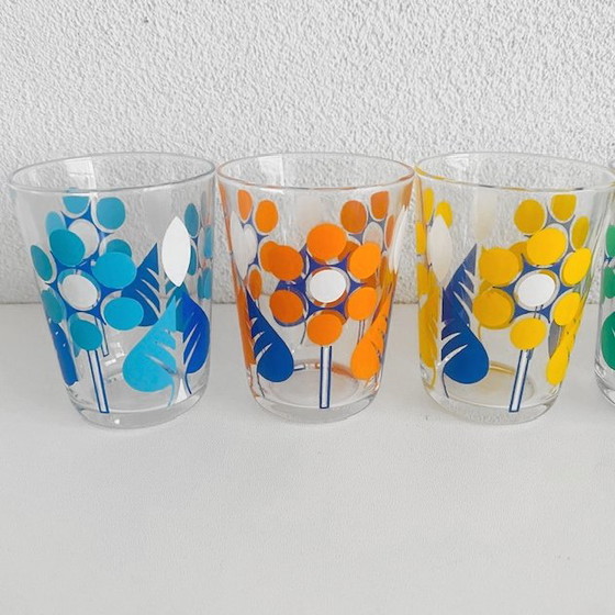 Image 1 of Set Verres à limonade Vintage 70s polka dots