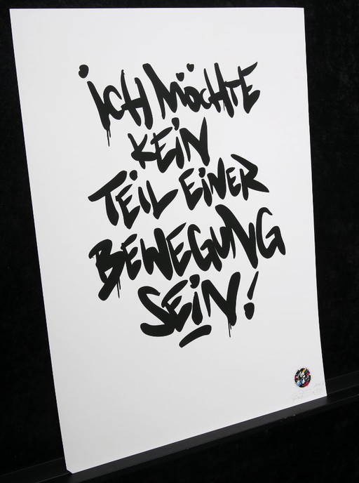Brenner, Frank - I don't want to be part of a movement! - signed by hand