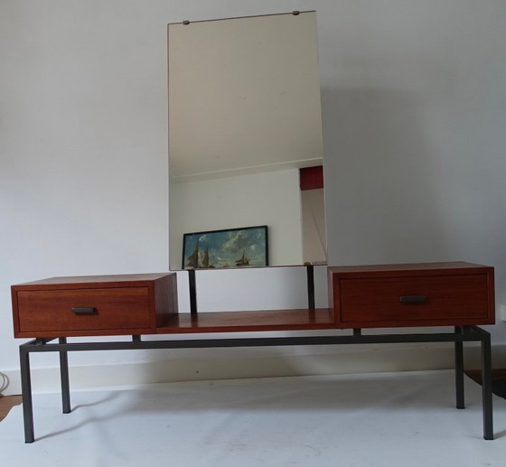 Image 1 of Espejo moderno de mediados de siglo Kuperus Almelo en estilo Pastoe Braakman.