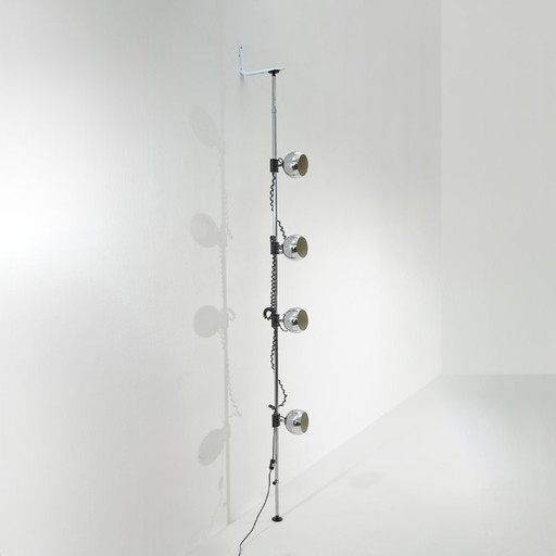 Lampe chromée du sol au plafond, années 1970 – vloerlampen, Metal
