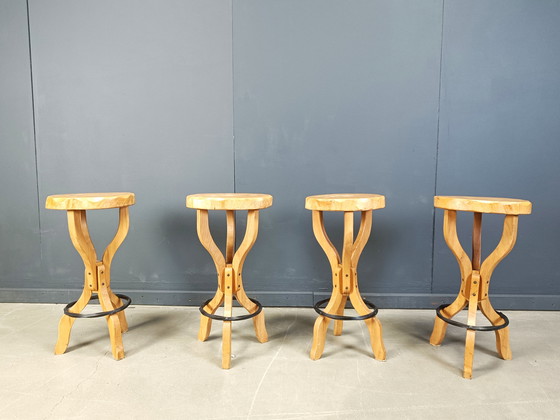Image 1 of Mid century brutalist bar stools, 1960s - set of 4