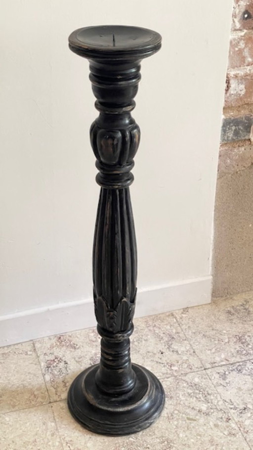 Kandelaar/kaarsenhouder 65 cm massief eikenhout – kandelaars en kaarsen, Wood (photo 2 of 29)