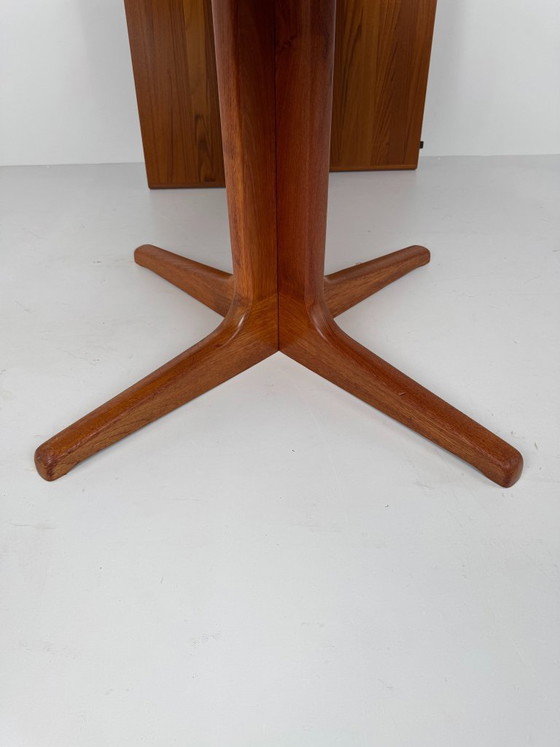 Uitschuifbare Teak Eettafel, Glostrup Møbelfabrik, Denemarken, ca. jaren 60, Hout, Metaal, Bruin (foto 13 van 15)