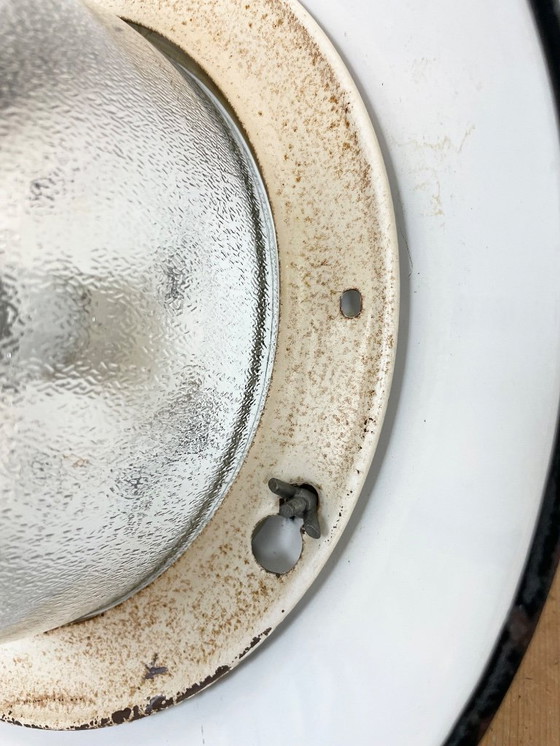 Image 1 of Industriële hanglamp van zwart emaille, jaren 60