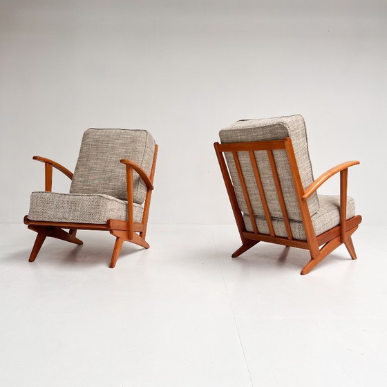 Image 1 of Poltrona in legno con struttura a fuso, stile metà secolo, anni '60 (singola unità)