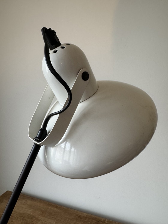 Image 1 of Lampe de bureau d'architecte vintage réglable – Blanche et noire – Années 1970/80