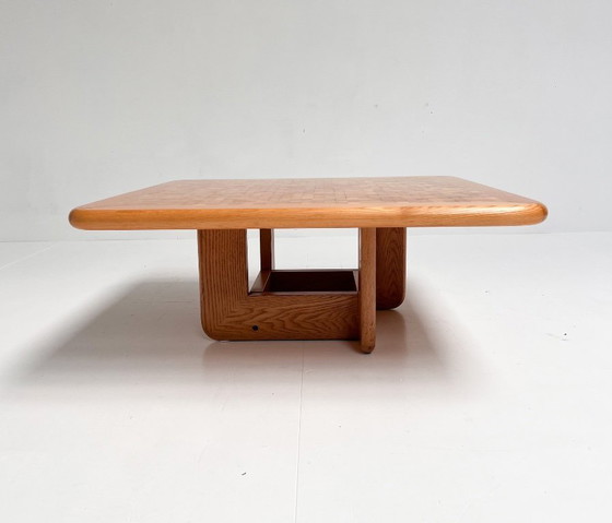 Image 1 of Couchtisch aus Buchenholz mit Mosaikintarsien, Middelboe und Lindum zugeschrieben, 1970er Jahre