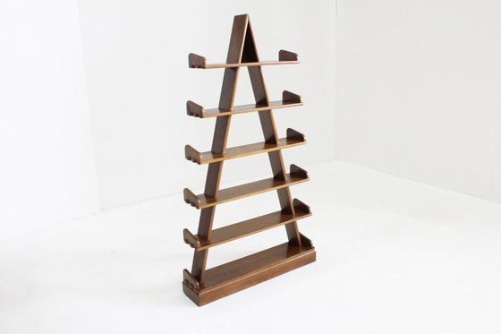 Image 1 of Vintage brutalist piramide boeken kast room divider
