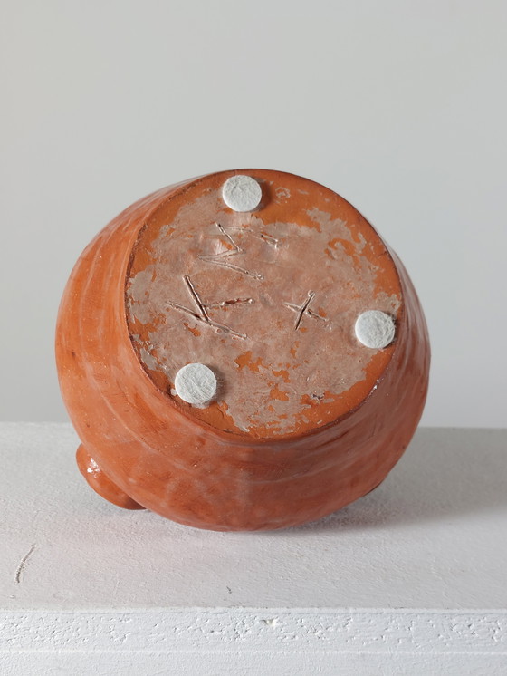 Image 1 of Vintage Mid Century Artist Ceramics Vase Terracotta