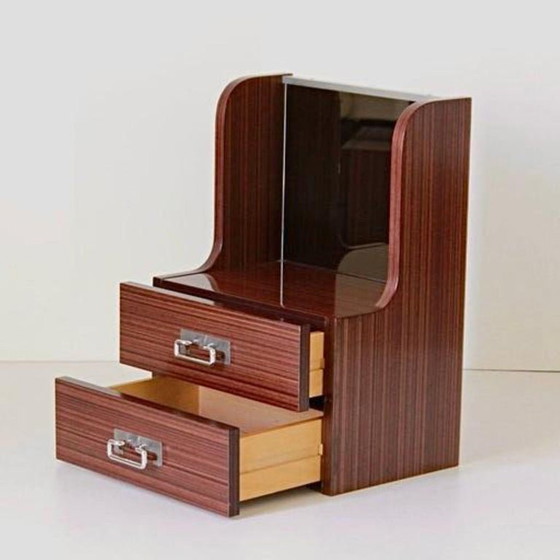 1x Vintage Italiaanse Mid-Century Modern Palissander Nachtkastjes, circa 1970 – Glass (photo 3 of 11)