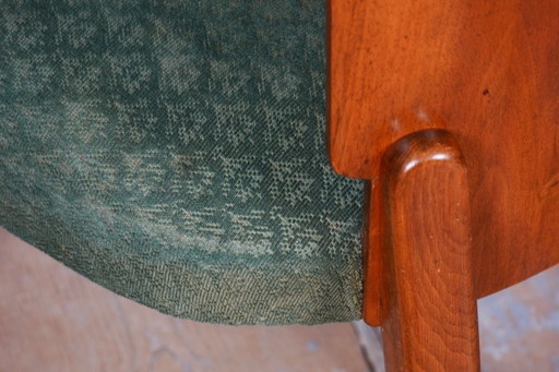 Set of 4 Original Art Deco Chairs, J. Halabala, UP Zavody, Chrome, Czech, 1940s – eetkamerstoelen, Textile (photo 2 of 12)
