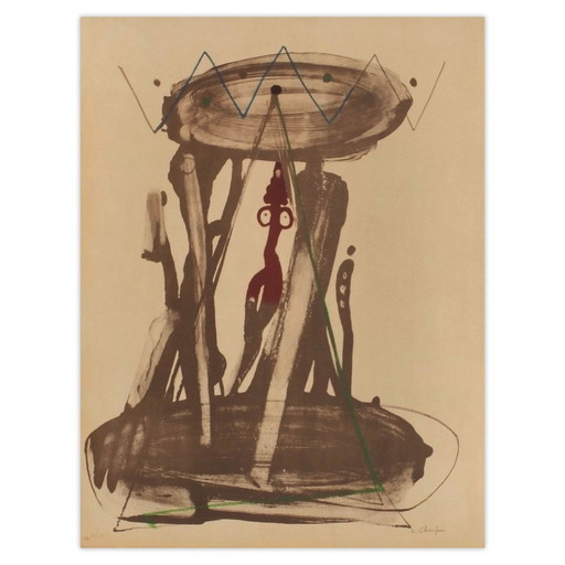 Gesigneerde lithografie van Louis Chavignier, Nu 1975 – lithos zeefdrukken, Paper (photo 2 of 5)