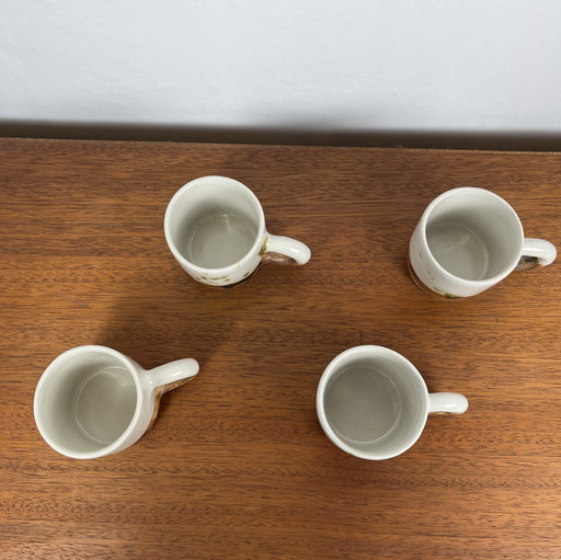 Ensemble de 4 tasses à café/thé "La Colombe", 1950/60