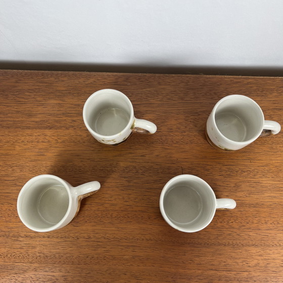 Image 1 of Set van 4 koffie-/theekoppen "La Colombe", 1950/60