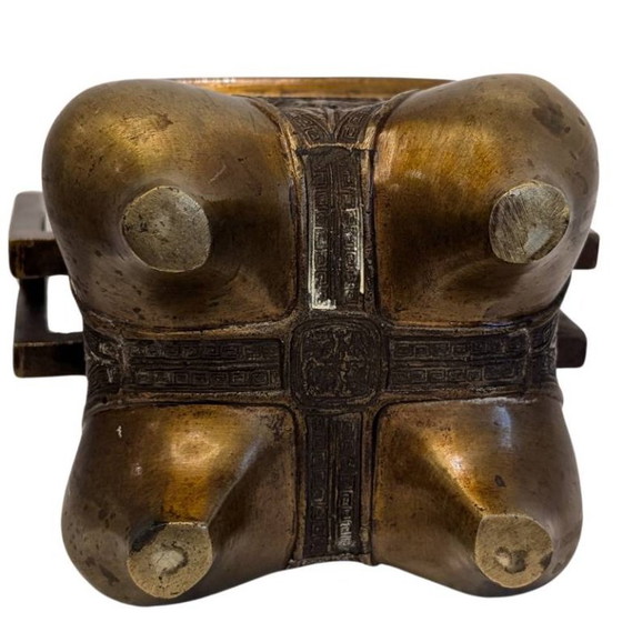 Antieke Chinese bronzen wierookbrander met draak en Foo Dog – 107 – Decoratieve objecten (photo 9 of 9)