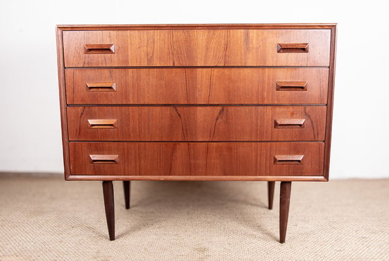 Image 1 of Deense Teak ladekast, 4 lades, van Borge Mogensen voor Søborg Mobelfabrik.