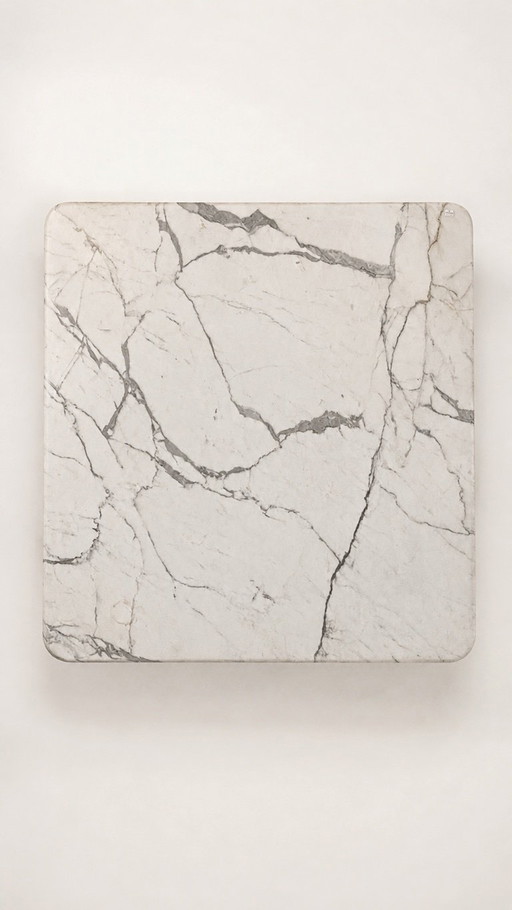 Solid Carrara marble coffee table